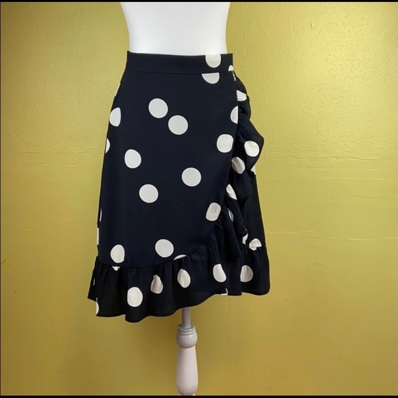 ModCloth That’s a Wrap navy polka dot skirt. NWOT - Picture 2 of 3